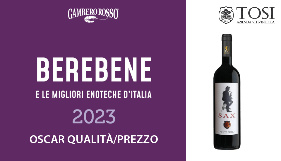 Berebene 2023 - Oscar qualità/prezzo - Pinot Nero Sax 2021Berebene 2023 - Oscar qualità/prezzo - Pinot Nero Sax 2021